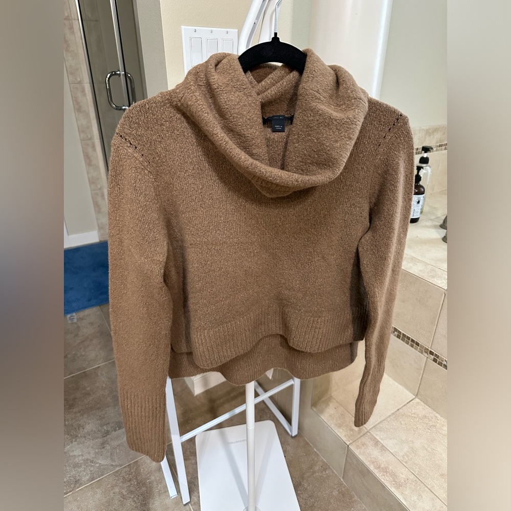 NEW without tag All saints brown turtleneck cropped jumper sweater